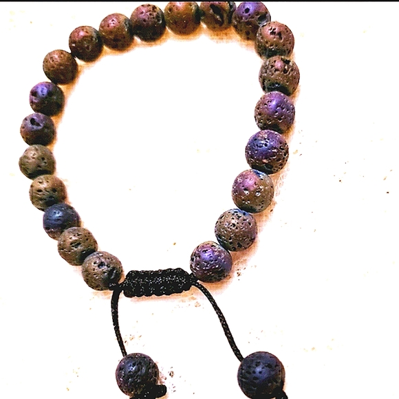 LAVA ROCK COLORFUL UNIQUE BOHO BEACH ADJUSTABLE BRACELET☆NEW - Picture 5 of 5